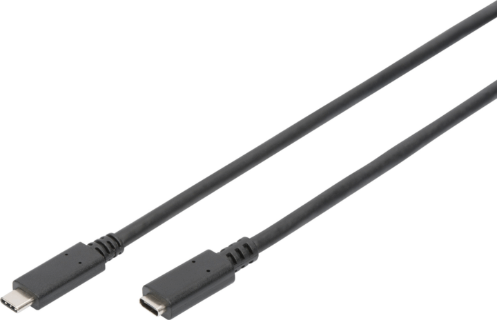 Digitus AK-300210-007-S USB-C 3.2 Apa - USB-C 3.2 Anya Hosszabbító Kábel 0.7m - Fekete