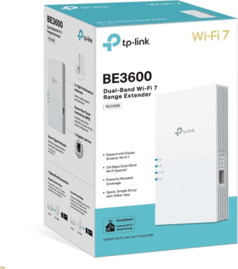 TP-Link RE220BE Wi-Fi Range Extender BE3600 Hálózati jelerősítő