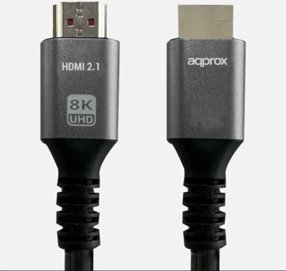 Approx APPC62 HDMI 2.1 Apa - HDMI 2.1 Apa 8K Aranyozott Kábel 1m - Fekete Approx APPC62 HDMI 2.1 Apa - HDMI 2.1 Apa 8K Aranyozott Kábel 1m - Fekete
