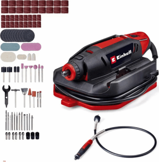 Einhell TC-MT 150 E Csiszoló- és Gravírozó Szerszámkészlet 150 Watt (117db/csomag)- Piros/Fekete