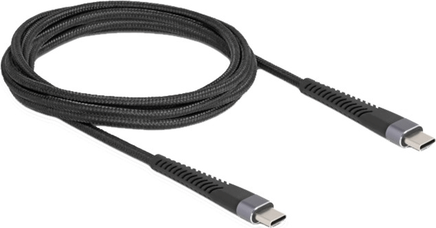 Delock 81125 USB-C 2.0 Apa - USB-C 2.0 Apa Adat és Töltőkábel 60W 2m - Fekete