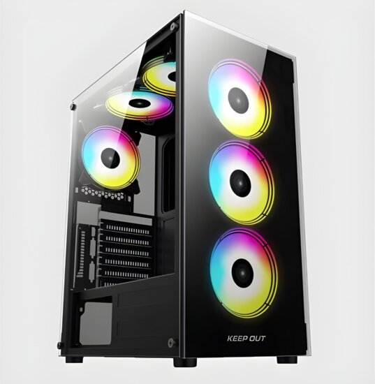 KEEP OUT XC-210 GLASS Midi Torony + 4db 120mm ventilátor - Fekete KEEP OUT XC-210 GLASS Midi Torony + 4db 120mm ventilátor - Fekete