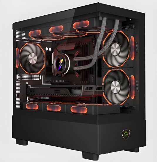 KEEP OUT XC-301 GLASS Micro Tower Számítógépház + 3db 120mm ventilátor - Fekete