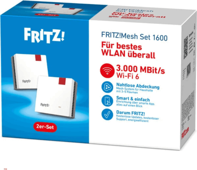 FRITZ! Mesh Set 1600 Wi-Fi 6 Repeater (2db) - Fehér