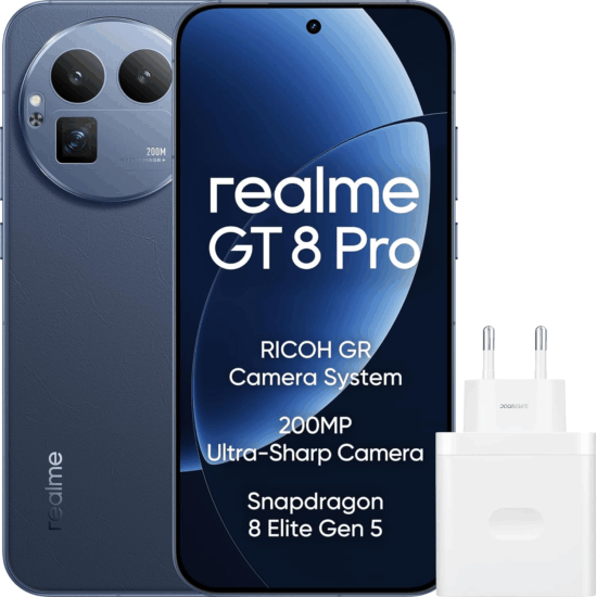 Realme GT 8 Pro 16/512GB 5G Dual SIM Android Okostelefon - Kék Realme GT 8 Pro 16/512GB 5G Dual SIM Android Okostelefon - Kék