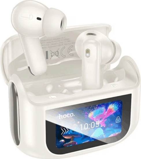 Hoco EQ21 Bluetooth Fülhallgató Headset Töltőtokkal - Fehér