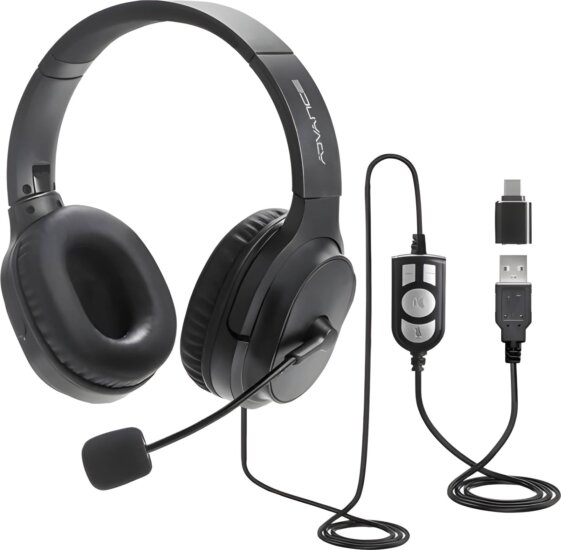 Advance SMARTPHONICS 550 USB-C / USB Sztereo Fejhallgató - Fekete