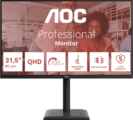 AOC 31.5" Q32E4U 16:9 QHD IPS LED Monitor - Fekete AOC 31.5" Q32E4U 16:9 QHD IPS LED Monitor - Fekete