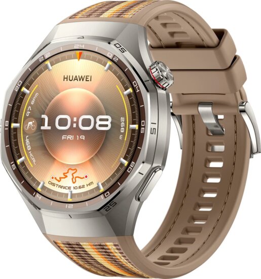 Huawei Watch GT 6 Pro 46mm Okosóra Barna Nejlon Szíjjal - Fekete / Titán
