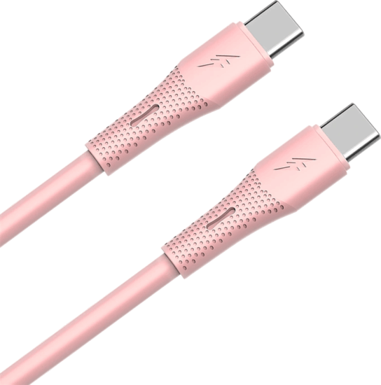 AVAX CB3309 USB-C Apa - USB-C Apa Szilikon Adat és Töltőkábel 60W 1.5m - Rózsaszín AVAX CB3309 USB-C Apa - USB-C Apa Szilikon Adat és Töltőkábel 60W 1.5m - Rózsaszín