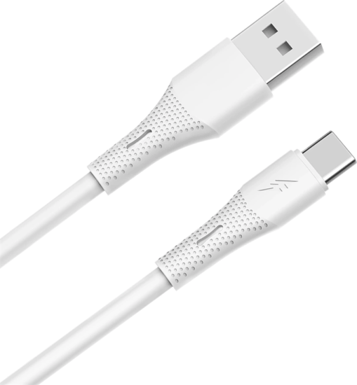 AVAX CB3301 USB-A Apa - USB-C Apa Szilikon Adat és Töltőkábel 18W 1.5m - Fehér