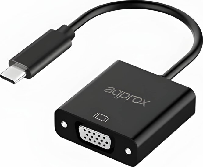 APPROX APPC50 USB Type-C apa - VGA anya Átalakító Adapter - Fekete APPROX APPC50 USB Type-C apa - VGA anya Átalakító Adapter - Fekete