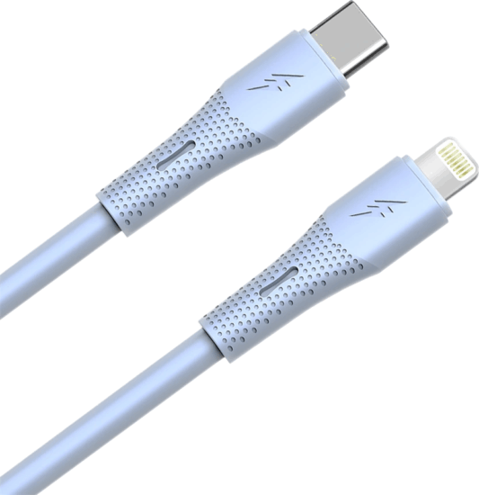 AVAX CB3311 USB-C Apa - Lightning Szilikon Adat és Töltőkábel 27W 1.5m - Világoskék AVAX CB3311 USB-C Apa - Lightning Szilikon Adat és Töltőkábel 27W 1.5m - Világoskék
