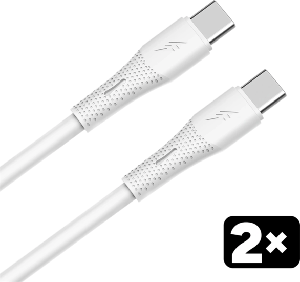 AVAX CB4303 USB-C Apa - USB-C Apa Szilikon Adat és Töltőkábel Csomag 60W 1.5m - Fehér (2db/csomag) AVAX CB4303 USB-C Apa - USB-C Apa Szilikon Adat és Töltőkábel Csomag 60W 1.5m - Fehér (2db/csomag)