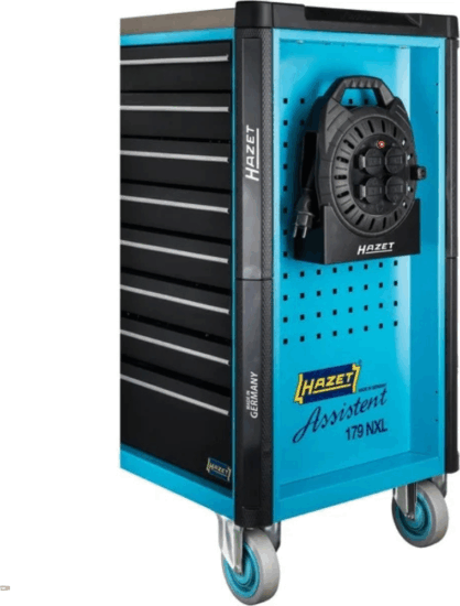 Hazet 161N-3D Kültéri Hálózati hosszabító Kábeldob 4 aljzattal 10 méter - Fekete