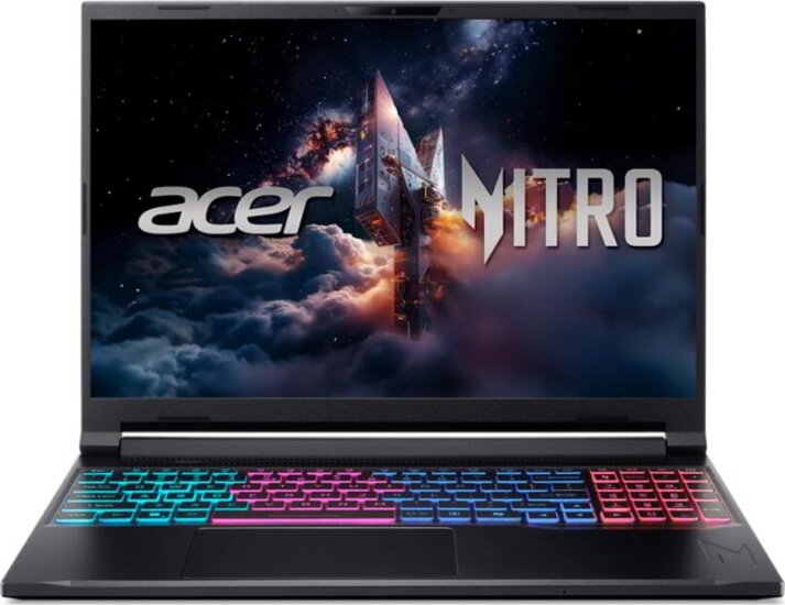 Acer Nitro ANV16S-71-777N Laptop Fekete (16" / Intel Core 7-240H / 16GB / 1TB SSD / Nvidia GeForce RTX 5060)