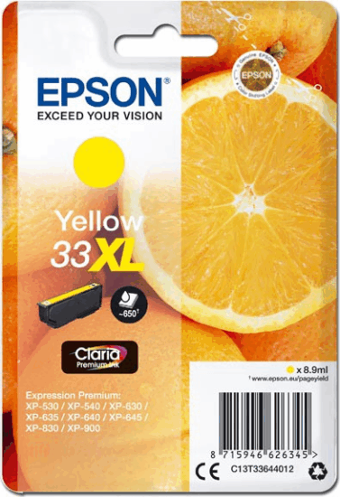 Epson 33XL Eredeti Tintapatron 8.9ml - Sárga Epson 33XL Eredeti Tintapatron 8.9ml - Sárga