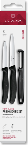 Victorinox Swiss Classic Rozsdamentes acél késkészlet 3 darabos - Fekete