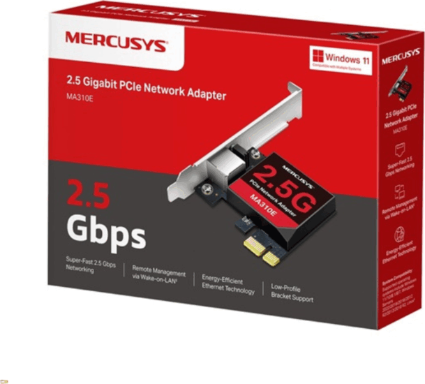 Mercusys MA310E Vezetékes PCle 2.5Gbps hálózati adapter