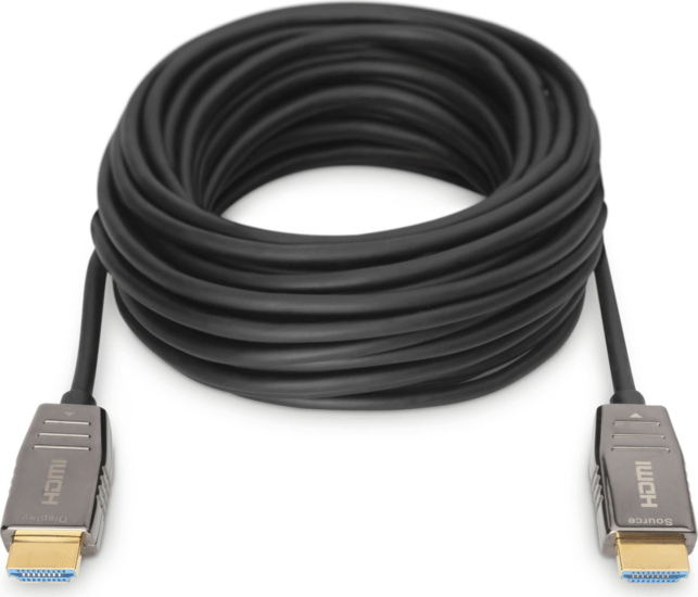 Digitus AK-330126-150-S HDMI 2.1 Apa - HDMI 2.1 Apa 8K 60Hz Optikai Kábel 15m - Fekete