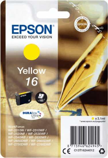 Epson 16XL Eredeti Tintapatron 3.1ml - Sárga Epson 16XL Eredeti Tintapatron 3.1ml - Sárga