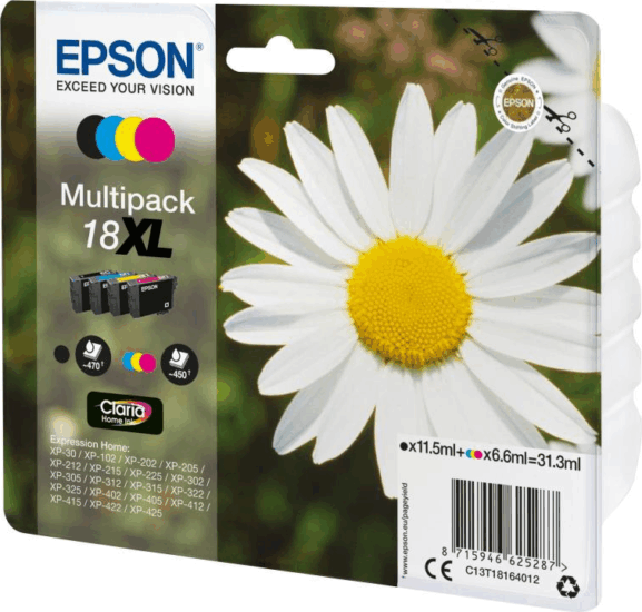 Epson 18XL Eredeti Tintapatron készlet - Tri-color + Fekete