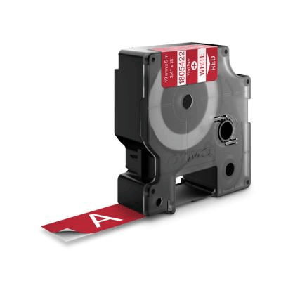 Dymo Schriftband 1805422 Vinyl Feliratozógép szalag - Piros alapon Fehér