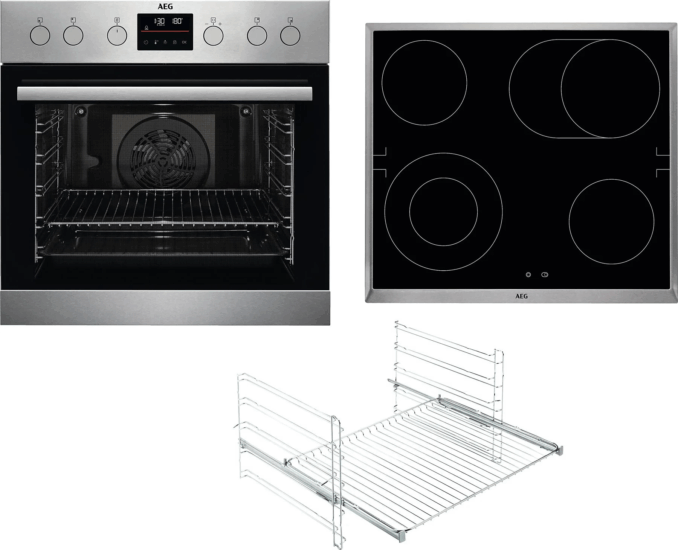 AEG KOMBI3026 4 zónás szabadonálló Elektromos Tűzhely - Ezüst / Fekete