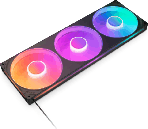 NZXT F420 RGB CORE PWM 140x140x26 RGB LED Rendszerhűtő ventilátor 3db - Fekete