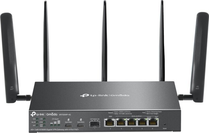 TP-Link Vezetékes 4G+ LTE WiFi6 Omada AX3000 VPN Router - Fekete TP-Link Vezetékes 4G+ LTE WiFi6 Omada AX3000 VPN Router - Fekete