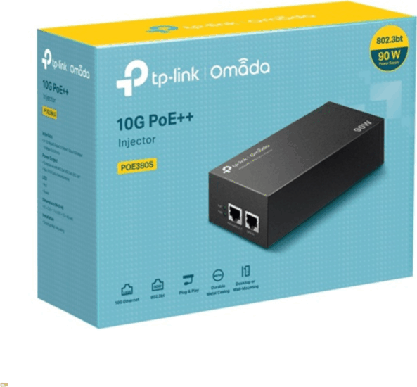 TP-Link POE380S 90W PoE++ Injektor Adapter - Fekete