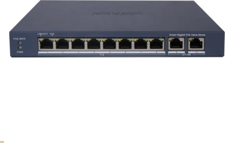 Hikvision DS-3E1510P-EI/M 10-port Smart Managed Gigabit PoE Asztali Switch
