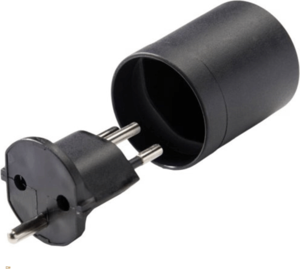 NN 153/SW/1 Svájc Type12 - E/J utazó adapter - Fekete