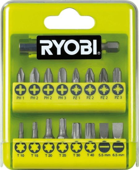 Ryobi RAK17SD PH + PZ + SL + TORX Bit készlet 17 darabos