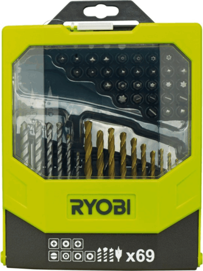 Ryobi RAK69MIX PH + PZ + SL + T + R + Imbusz Fúró és Bit készlet 69 darabos