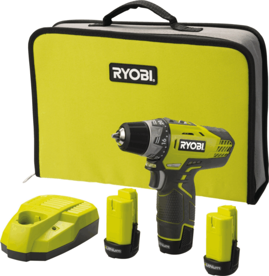Ryobi R12DD-220S Akkus Fúró-Csavarozó 12V + 2x 12V Akkumulátor + Töltő + Táska
