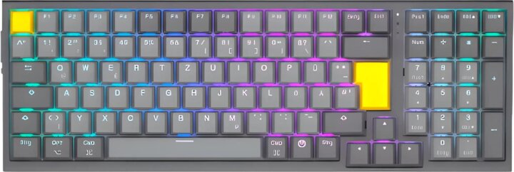 ENDORFY Celeris 1800 Wireless Gaming Mechanikus RGB Billentyűzet DE - Szürke/Sárga ENDORFY Celeris 1800 Wireless Gaming Mechanikus RGB Billentyűzet DE - Szürke/Sárga