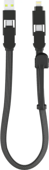 Rolling Square inCharge XL USB‑A Apa - USB‑C Apa 2.0 Adat és Töltőkábel 100 Watt 0,3m - Fekete