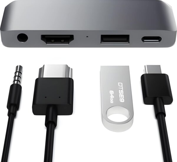 Satechi Aluminum USB-C Mobile Pro 4-port HUB 18W - Ezüst