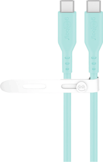 Goobay 77744 USB-C 2.0 Apa - USB-C 2.0 Apa Szilikon Adat és Töltőkábel 60W 1.5m - Türkiz Goobay 77744 USB-C 2.0 Apa - USB-C 2.0 Apa Szilikon Adat és Töltőkábel 60W 1.5m - Türkiz