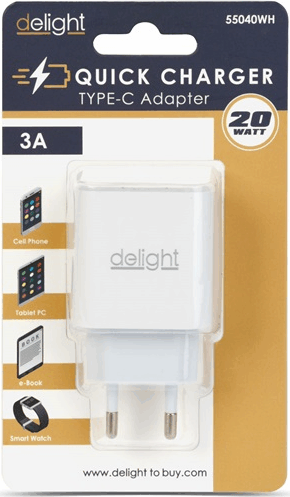 Delight 55040WH USB-C Hálózati Töltő Adapter 20W - Fehér