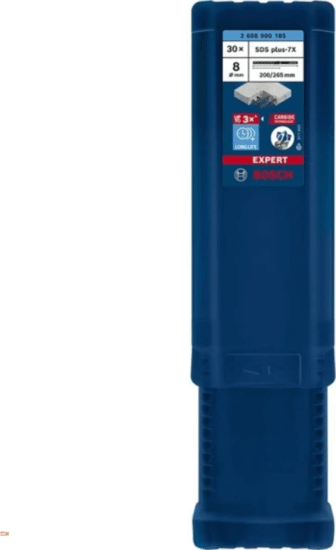 Bosch Ø 8 x 200/265mm Expert SDS Plus-7x Beton fúrószár készlet (30db/csomag)