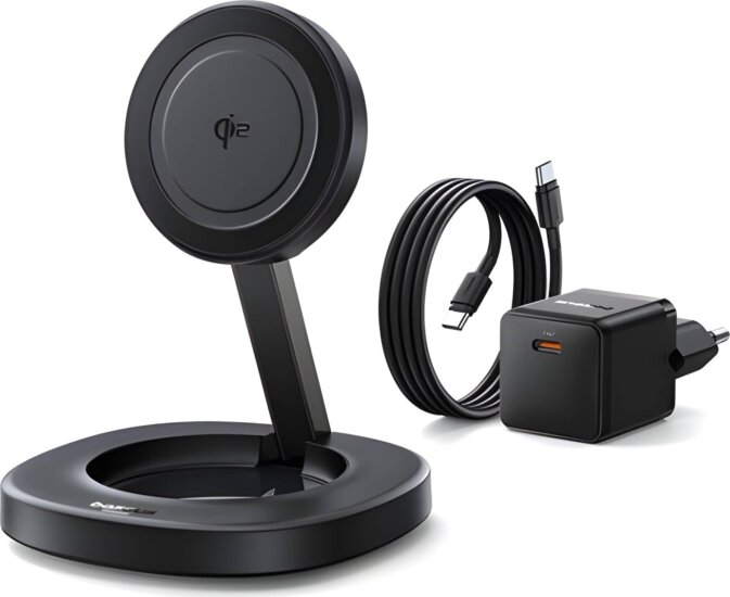 Baseus EnerFill FF11 Wireless töltő 15W + Hálózati Töltő 20W és 1m USB-C kábel - Fekete