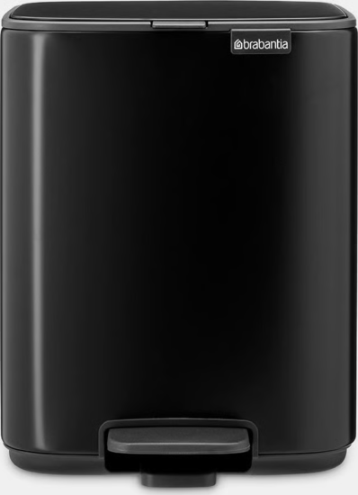 Brabantia BO 7 literes fém pedálos szemetes - Matt fekete