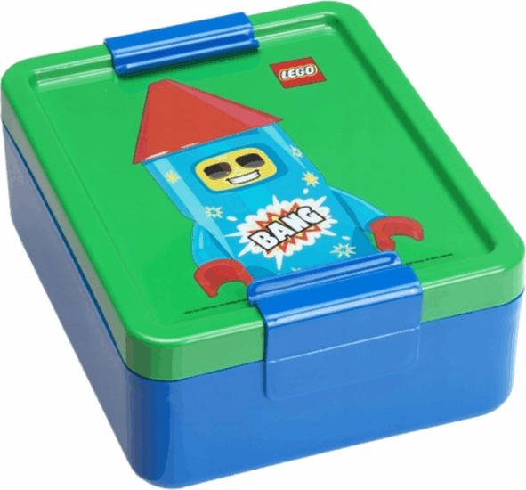 LEGO Room Copenhagen Tüziáték srác Műanyag Uzsonnás Doboz 1L - Zöld/Kék