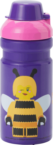 LEGO Room Copenhagen Bee 390ml Műanyag szívószálas gyerek kulacs - Lila/Mintás