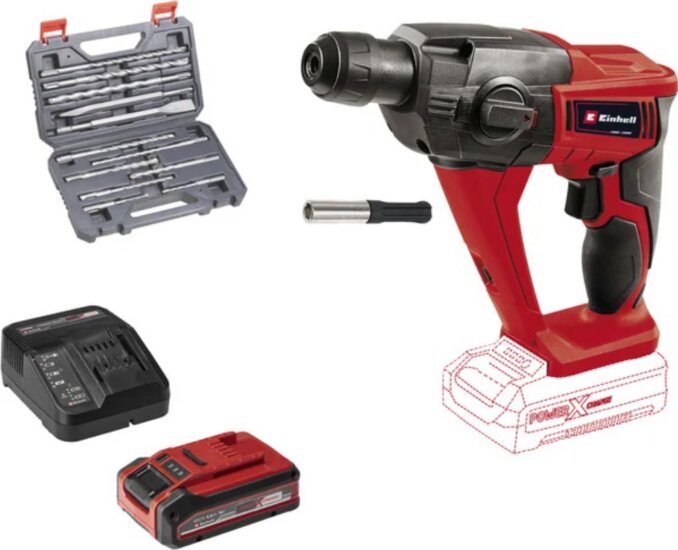 Einhell TE-HD 18 Li Power X-Change Akkus Fúró-Vésőkalapács 18Volt + Fúrószárkészlet