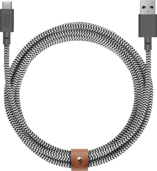 Native Union USB-A 2.0 Apa - USB-C Apa Adat és Töltőkábel 3m - Fekete / Fehér