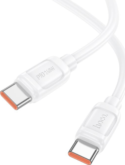 Hoco X115 USB-C 2.0 Apa - USB-C 2.0 Apa Adat és Gyorstöltő Kábel 240W 1m - Fehér