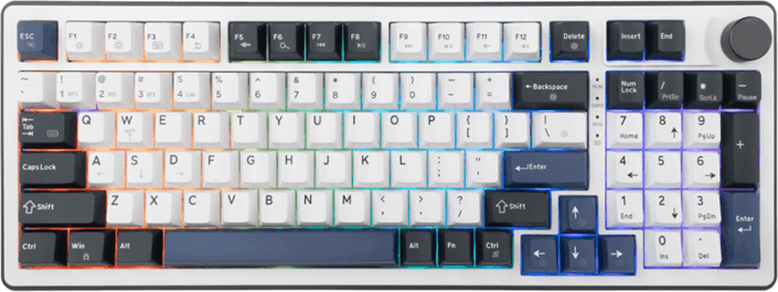 White Shark EXCALIBUR-W/R-US Mechanikus Red Switch Wireless USB-C RGB Billentyűzet US - Fehér